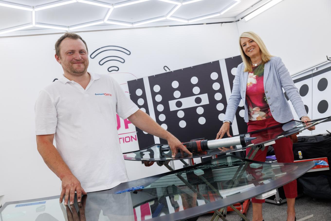 Photo of Screen Genie Director Matt O'Keefe with Niki Haggerty-James from BCRS in a workshop