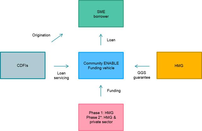 A chart showing how the Community ENABLE Programme will work
