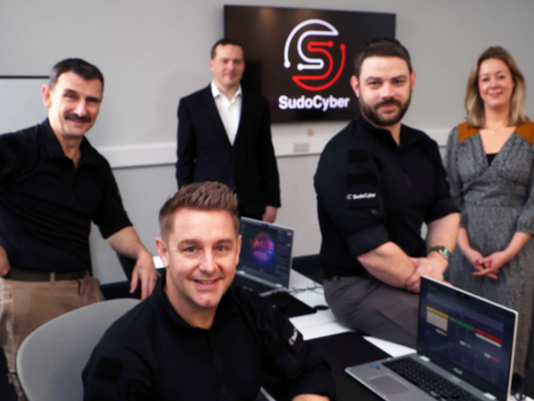 Photo of Sudocyber team with Foresight and British Business Bank