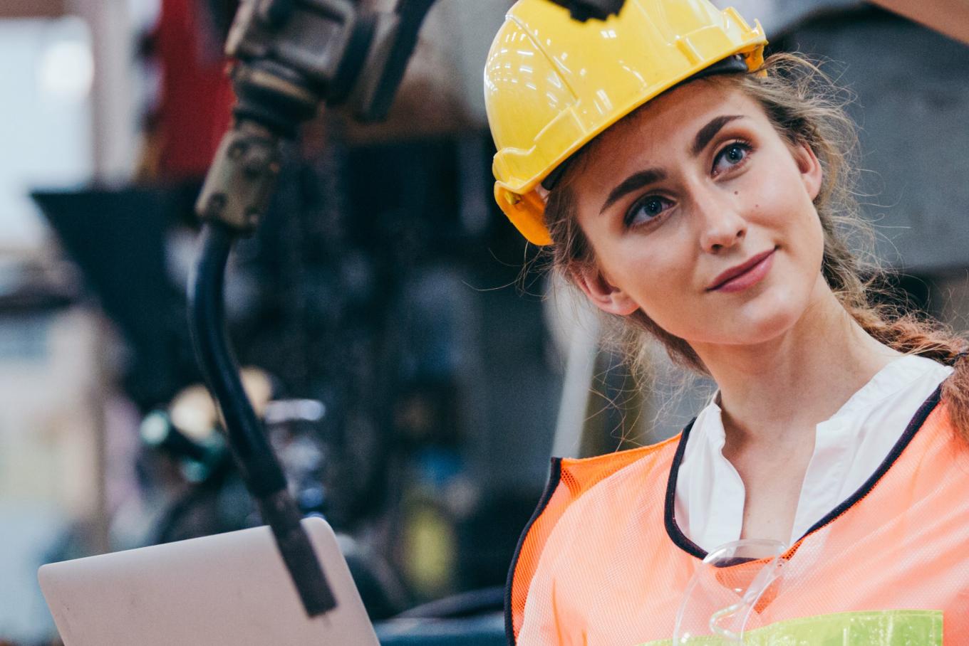 A female factory technician